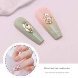 48 Pieces 3D Nail Charms, Shiny Rhinestone Nail Ornaments, Luxury Nail Art Decoration, Metal Nail Jewelry for Women and Girls, Salon, Home, DIY Nail Art Accessories, 16 Styles