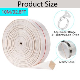 Fabric Hose 1 1/4 Inch Hose 10 m Flat Hose Fabric Hose Set Accessories for Submersible Pumps or Dirty Water Pumps (32 mm, 10)