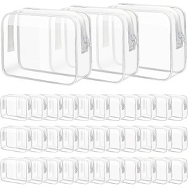 36 Stück Kosmetiktasche Transparent, Kulturbeutel Transparent, PVC Wasserdicht Kosmetiktasche, 18 x 5 x 12.5 cm Reise Make-up Tasche, Wasserdicht, Leicht, Kleine Make up Tasche