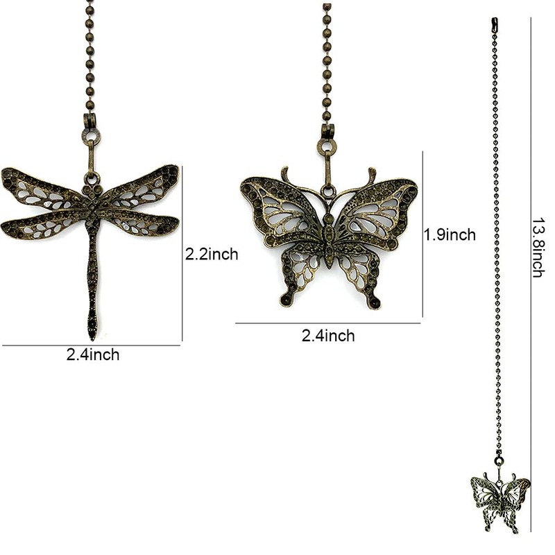 Dotlite Bronze Ceiling Fan Pull Chain Set,Decorative Fan Pull Chain