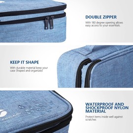 Travel Electronics Organizer, Waterproof Cable Organizer Bag for Electronic Accessories Double Layer Large Shockproof Cable Storage Bag for Cord, Power