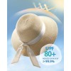 Furtalk Womens Beach Sun Straw Hat UV UPF 80+ Travel