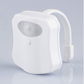 Automatic Motion Sensor Toilet Night Light, Modern Elegant Design With Relaxing 8-Color LED Light, For Gift, Party, Housewarming, Graduation, Wedding, Retirement, Potty Training