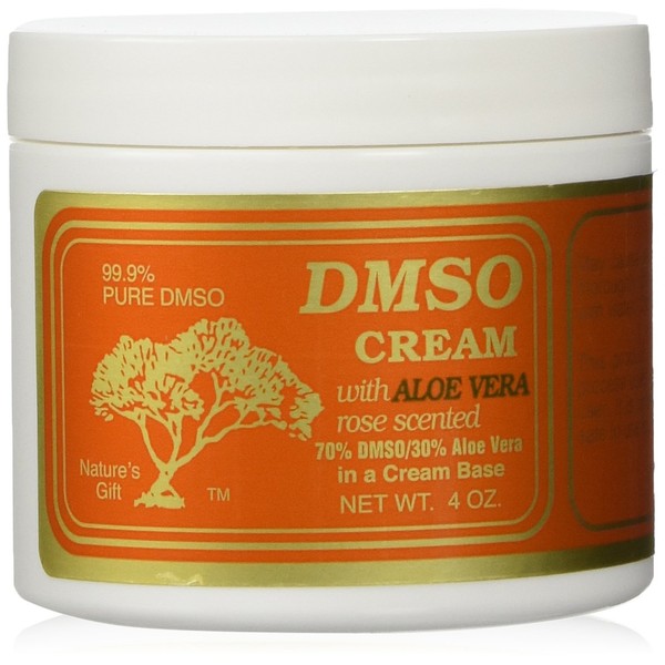 DMSO Cream with Aloe Vera, 4 oz - Rose Scented Skin Moisturizer for Adults