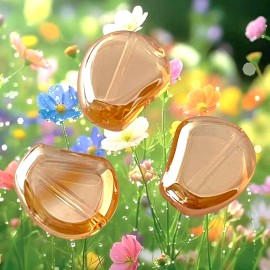 Exceptional Beauty 10 pcs Hyacinth Bean Glass Beads Orange Amber AB Mirror Finish 15x13mm