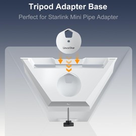 YaCeSyn Starlink Mini Tripod Adapter, Aluminum Alloy Mount Adapter for Starlink Mini 1/4"-20 and 3/8"-16 Threaded, Travel Essentials, RV, Camping, Vans, Use with Pipe Adapter/Other Mounting Brackets