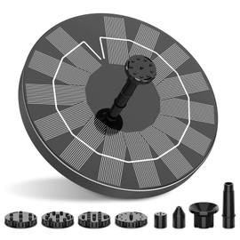 3.5W Solar Bird Bath Fountain Pump, Solar Fountain Pump for Bird Bath with 6 Nozzles, Solar Powered Water Fountain Pump for Garden, Ponds, Pool, Fish Tank, Aquarium and Outdoor