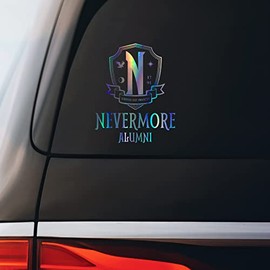 Wednesday Addams Nevermore Academy Alumni Sticker Decal Notebook Car Laptop 4.5"x5.5" | Holographic |