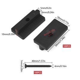 JJWNMLL composite decking clips 100 pcs - 6mm hidden fasteners/plastic fixings for decking,fastener board clip with black screws(100PCS, Composite Decking T Clips Fixing)