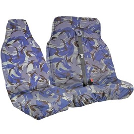 Carseatcover-UK® BLUE CAMOUFLAGE Camo Van Seat Covers - Single + Double
