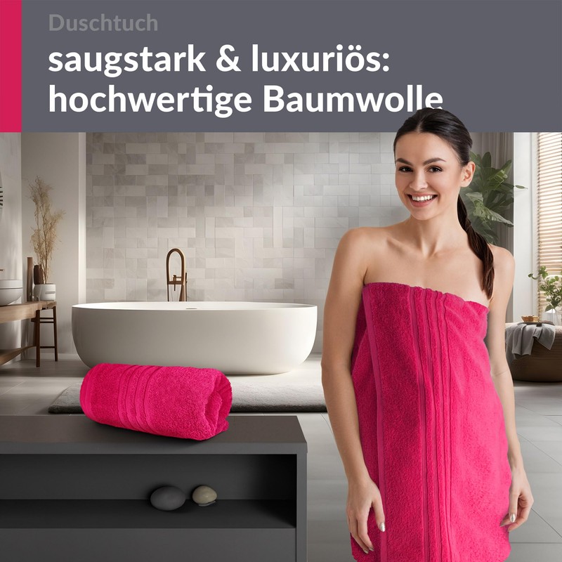 Lashuma Terry Towelling Bath Towel Set 70 x 140 cm