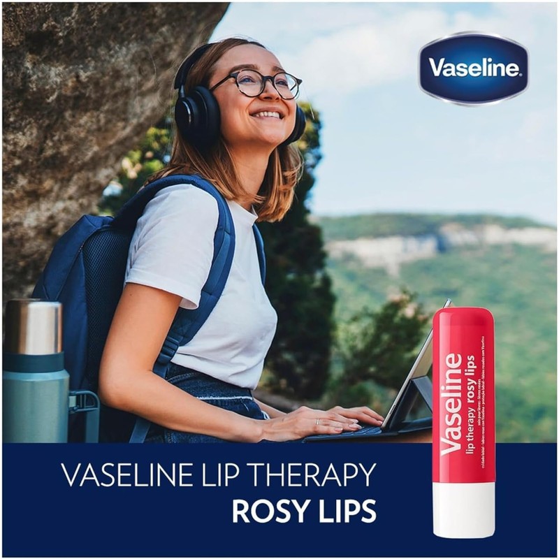 Vaseline- Paquete variado de 4 bálsamos labiales hidratantes Lip Therapy
