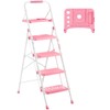 BONTEC 4-Step Ladder, 400lbs Max Load, Folding Step Stool with