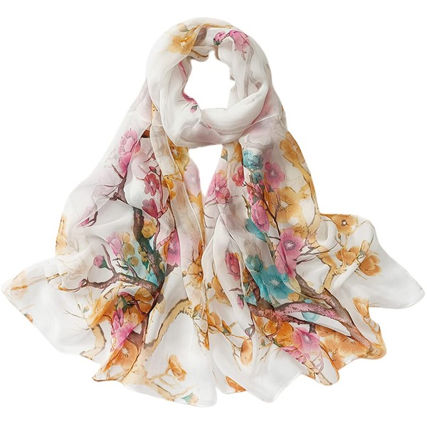 FAIRYGATE Chiffon Scarf, Women's Stole Neckerchief Scarf, for Summer, Autumn,