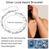 EXGOX Silver Bracelet for Women,925 Sterling Silver Love Shiny Crystal