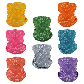 SMEHCF 8 Multipurpose Bandanas for Men and Women, black