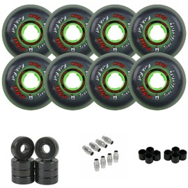 TGM Skateboards Rink Rat Wheels 80mm 79A True Identity XX 8-Pack Inline Indoor Roller Hockey + Bearings/Spacers