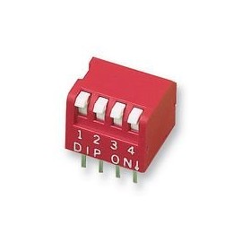 DIP Switch, 4POS, SPST-NO, Piano Key | SIP/DIP SWITCHES, 1 X Qty - MCNDP-04V