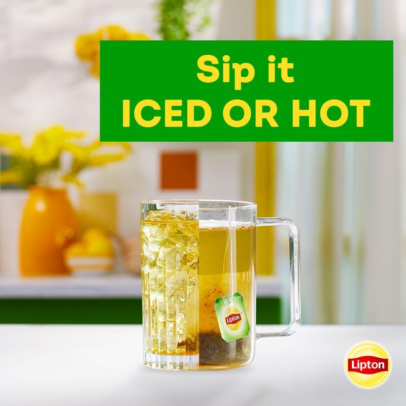 Lipton Lemon Green Tea Bags, Flavored, Unsweetened Teabags for Hot