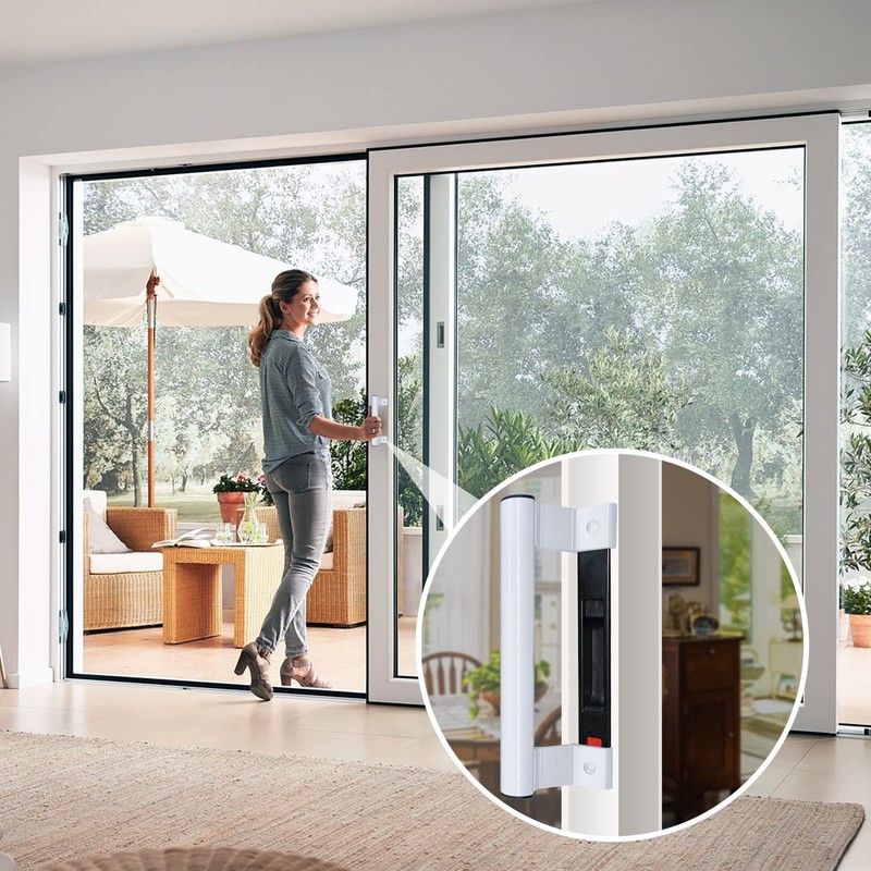 Young Dance Aluminum Sliding Glass Door Pull - 8" White,
