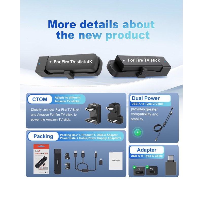 Carlinkit Wireless CarPlay & Android Auto Adapter, FireDrive Link Pro