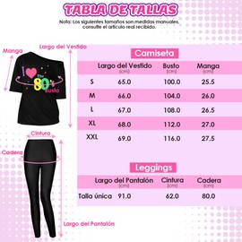 AUTOWT Disfraz y Accesorios de los Años 80 para Mujeres, 25PCS Camisetas Leggings Faldas de Tutú Riñonera Pendientes Collares Guantes Pulseras y Diadema para Fiesta de los Años 80