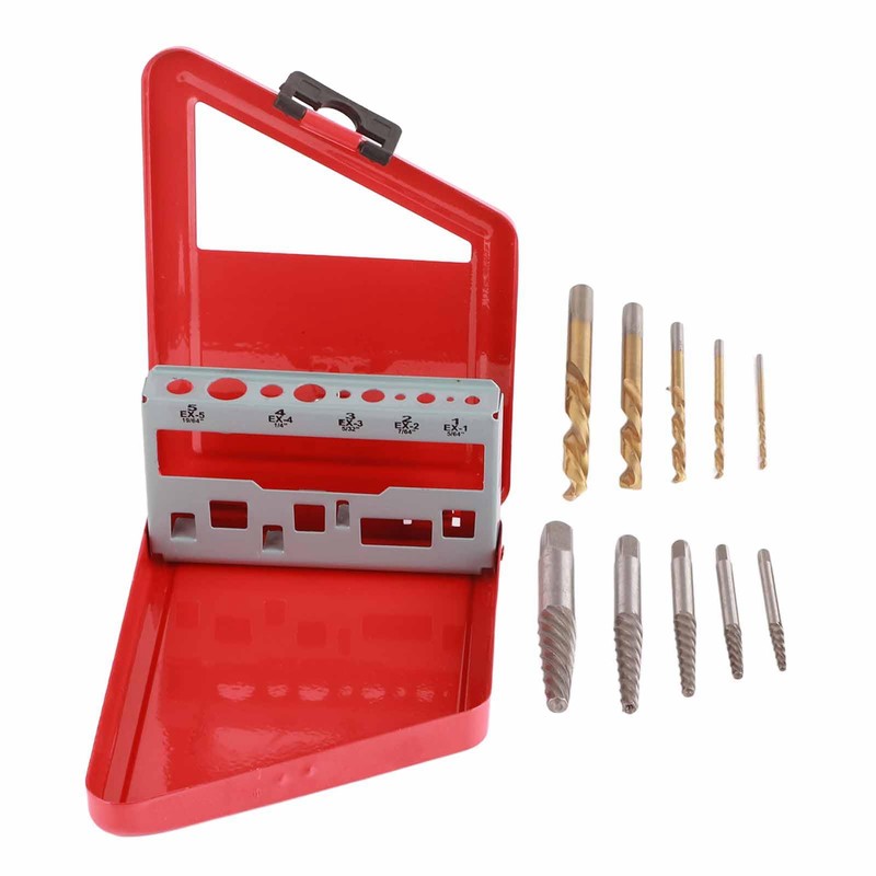 Left Handed Drill Bits for Metal, 10PCS Screw Extractor and