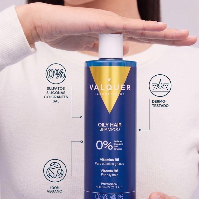 VALQUER Shampoo Antigrasa Seborregulador Zero para Cabello Graso 400 ml