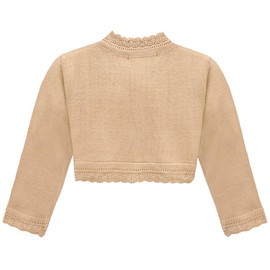Lilax Baby Girls' Knit Long Sleeve Button Closure Bolero Cardigan Shrug (3-6 Months, Camel)