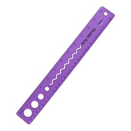 Regla de Plástico Flexible, 30 cm, Transparente (Morado)