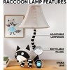 Raccoon Lamp for Girls Boys Room w LED Bulb, Animal