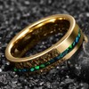 NUNCAD 6 mm Ring Men Women Gold-Plated Ring with Green