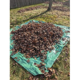 Rocky Mountain Goods Drawstring Tarp - 9’ by 9’ - Extra Strength for Easy Clean Ups - Forms into Bag - Best Leaf Tarp - Useful for Covering Bikes, Furniture, Etc.