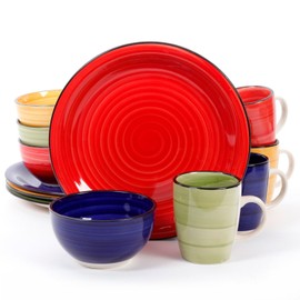 Gibson 12 Piece Color Vibes Stoneware Dinnerware Set for 4