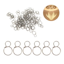 120PCS 10MM Chandelier Replacement Part，Metal Chandelier Hook Pin，Crystal Lamp Pendant Connector，Chandelier Hooks, Stainless Steel Split Rings Connectors