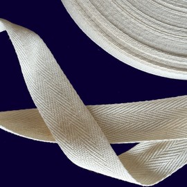 Anrox Supply Co.Twill Tape 1/2" 100% Cotton Black Natural White 5 or 10 Yards (10, Natural)