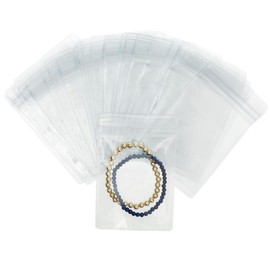 100 Pack Clear Plastic Bags for Jewelry, Earrings, Necklaces, Mini Resealable Bags for Small Business (3.15 x 4.75 In)