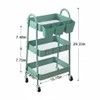 danpinera 3-Tier Rolling Cart, Utility Cart Mobile Metal Rolling Storage