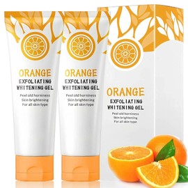 2PCS Orange Exfoliating Gel - Deep Cleansing Scrub for Face & Body, Gentle Radiant Skin Exfoliator with Natural Orange Bubble Formula