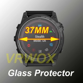 VRWOX [ 2-Pcs 9H Tempered Glass Screen Protector For Universal Round Smart Watch Anti-Scratch, Anti-Fingerprint, Bubble Free (37MM)