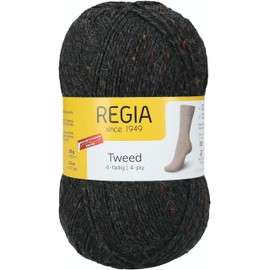 Regia 4-Ply Plain Tweed 100 g Anthracite Hand Knitting Yarn