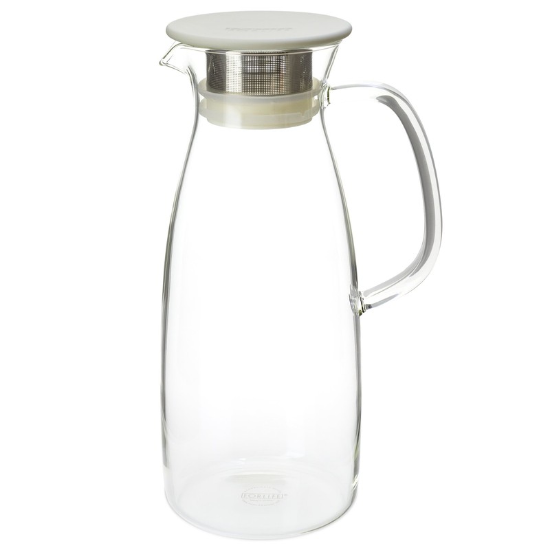 FORLIFE Mist Glass Ice Tea Jug , 50-Ounce, White