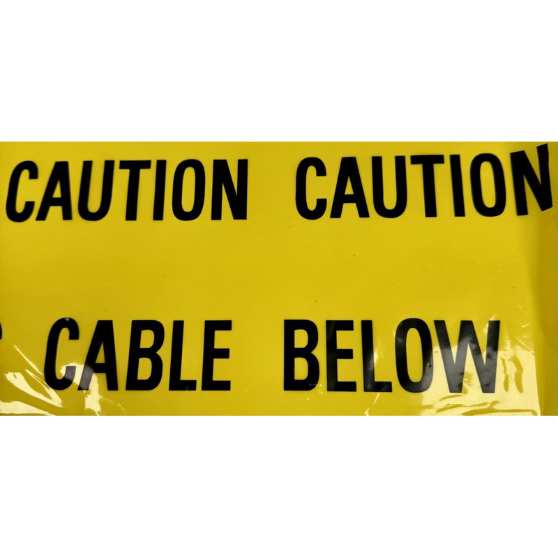 WT100 Underground Electrical Cable Warning Tape, Yellow, CAUTION CABLE BELOW