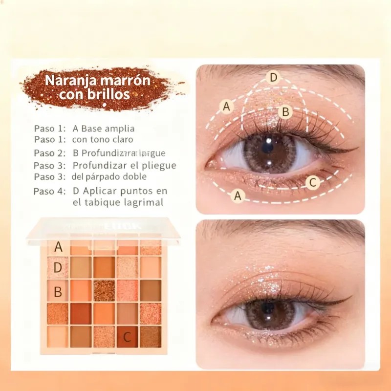 Paleta De Sombras De Ojos En Tonos Tierra Con 25