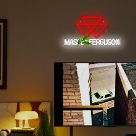 Garage Truck Tractor Neon Sign, Dimmable Led Lawn Mower Farm Tractor Vehicle Neon Light Harvester Neon Lignt Sign for Basement Warehouse Man Cave Men Father Holiday Gifts(15.7 * 8.7in)