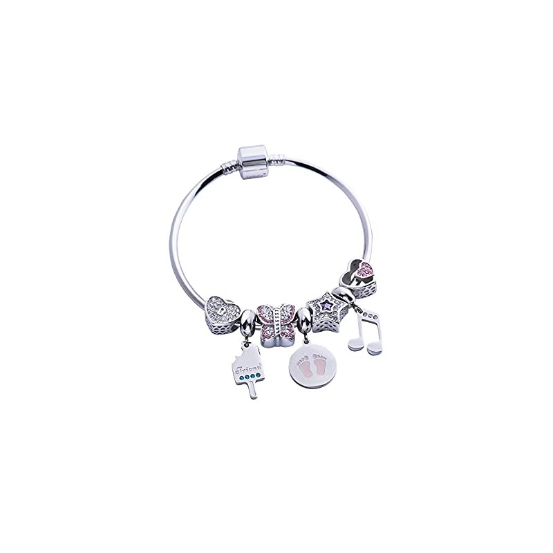 LuckyLy Charms Niños para Pulseras Mujer Acero Inoxidable Regalos para