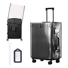 Transparent Suitcase Protective Cover, PVC Waterproof Dustproof Scratch Protection Suitcase Cover, Luggage Cover, Travel Luggage Cover with 1 Luggage Tag for Business, Travel, Daily Life, transparent