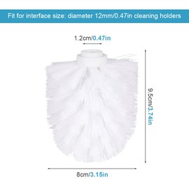 EKDJKK 2PCS Toilet Bowl Brush Replacement Head, Toilet Brush Head Replacement with Durable Stiff Bristles, Cleaning Tool for Home Hotel Bathroom (White)
