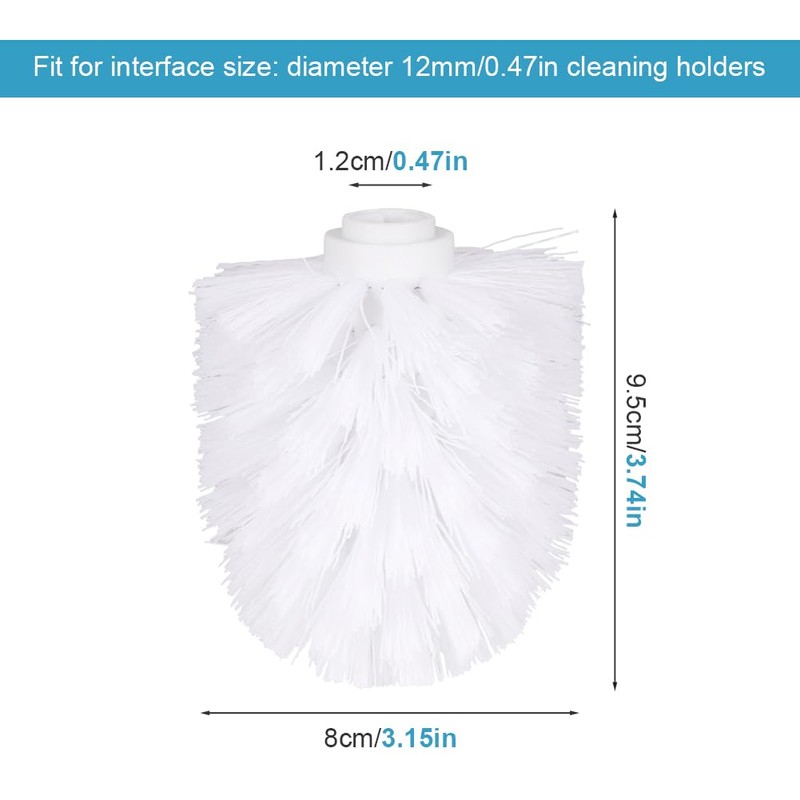 EKDJKK 2PCS Toilet Bowl Brush Replacement Head, Toilet Brush Head