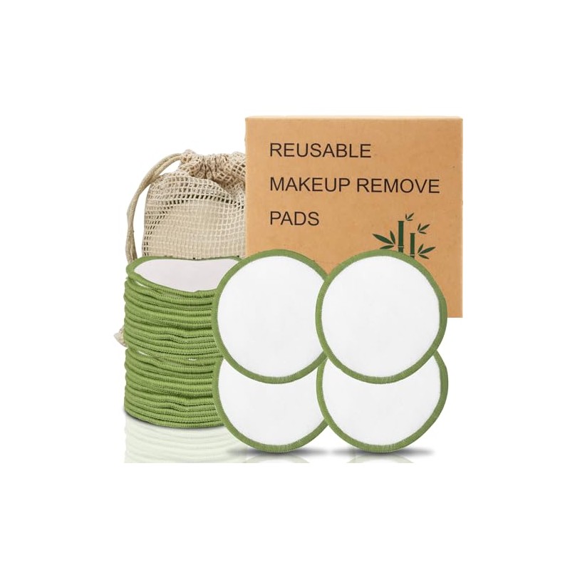 24 Pads Desmaquillantes Reutilizables, Algodones Desmaquillantes Suave